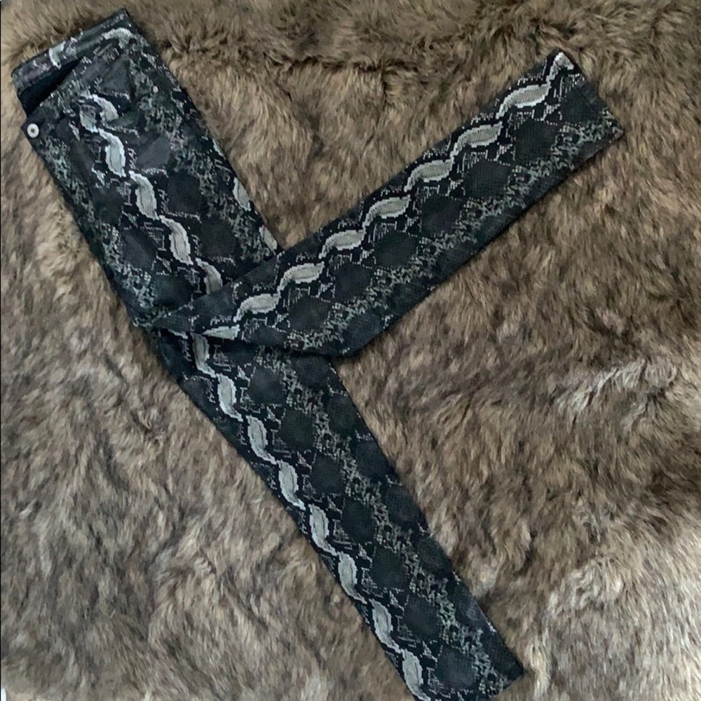 Designer Faux Leather Snake Skin Pants